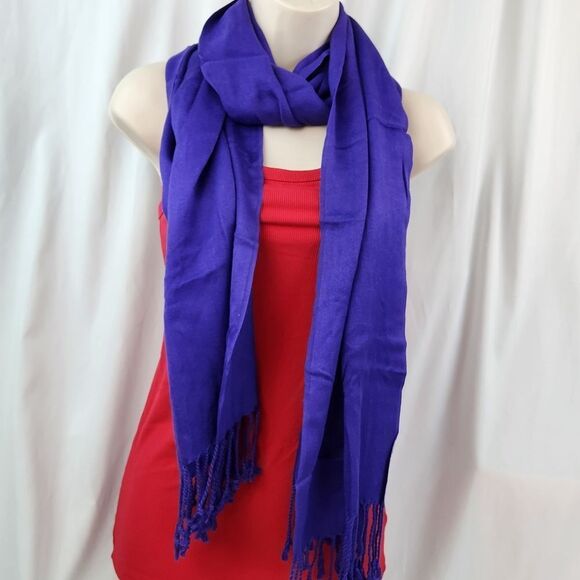💜Vintage Purple Lightweight Pashmina Wrap/Shawl/Scarf - Picture 3 of 6